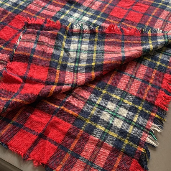 Red Plaid Blanket Scarf Wrap - Picture 3 of 9
